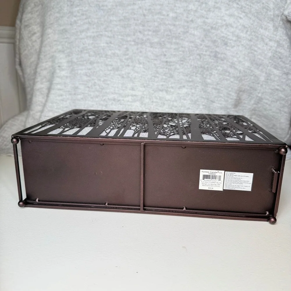Yankee Candle Multi Forest Silhouette 5 Tea Light Holder Bronze Metal Brown Tree